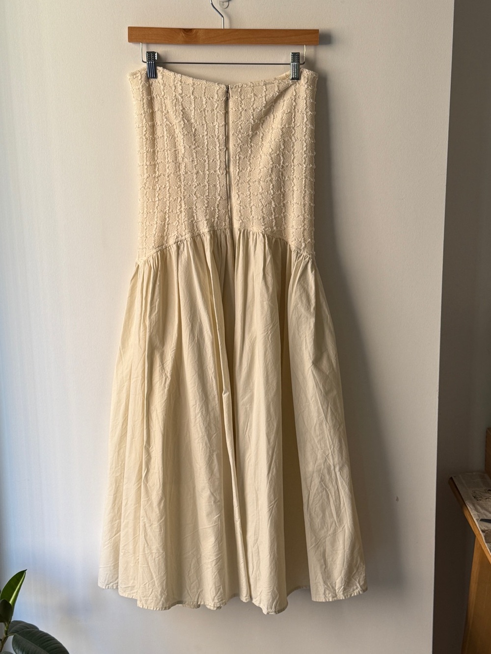 Shop Peche Cream Ruffled Textured Dress